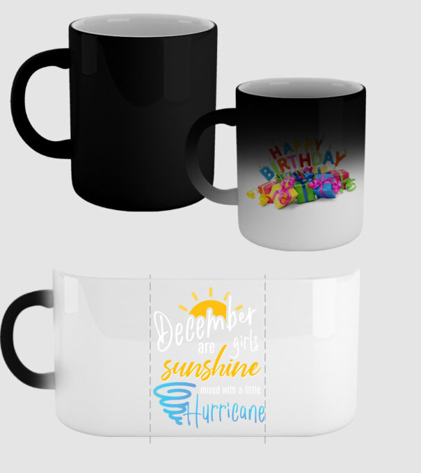 December Girls are Sunshine mixed with a little Hurricane model negru pe tricou