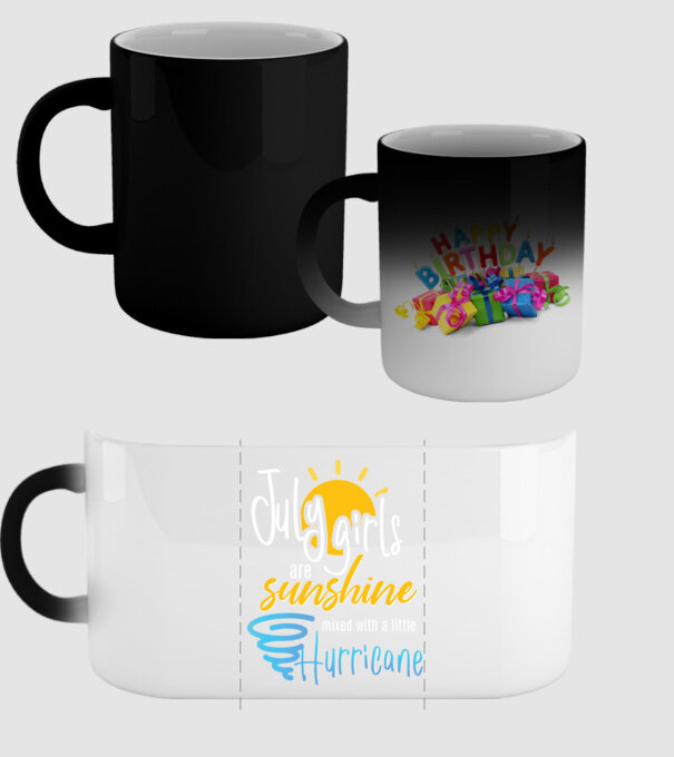 July Girls are Sunshine mixed with a little Hurricane model negru pe tricou