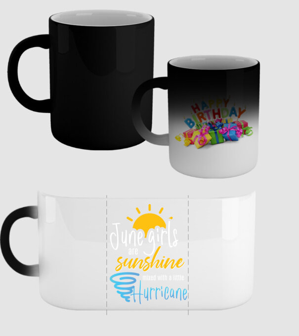 June Girls are Sunshine mixed with a little Hurricane model negru pe tricou