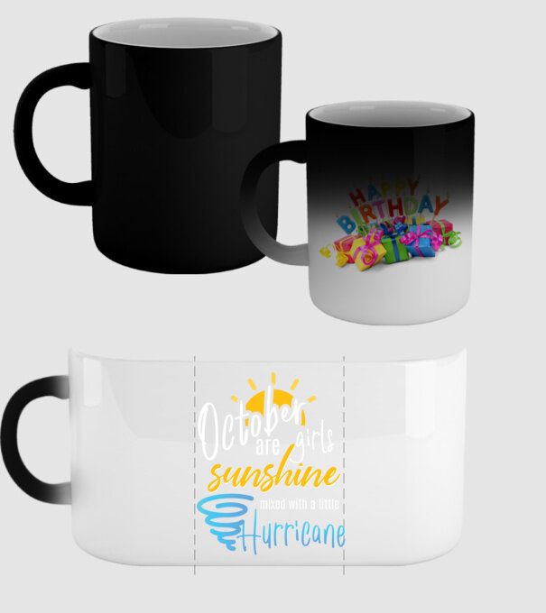 October Girls are Sunshine mixed with a little Hurricane model negru pe tricou