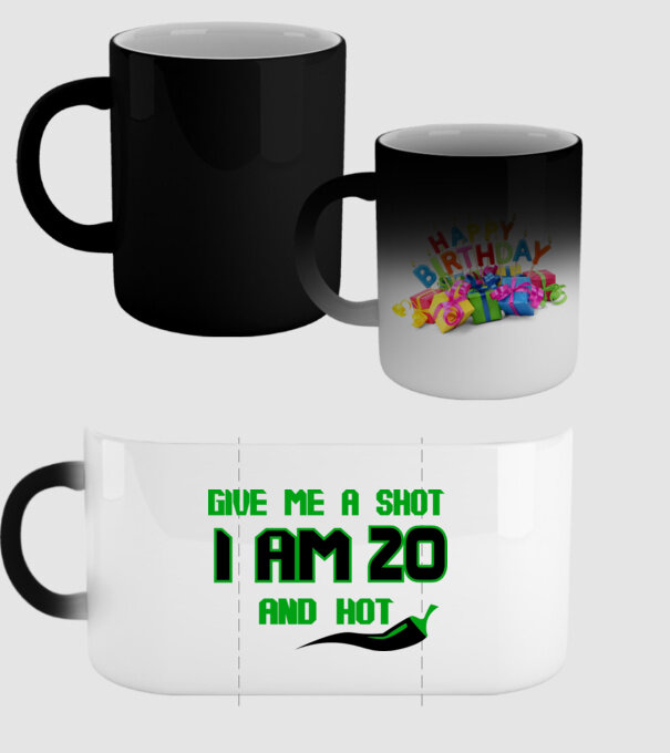 Give me a shot - 20 model negru pe tricou