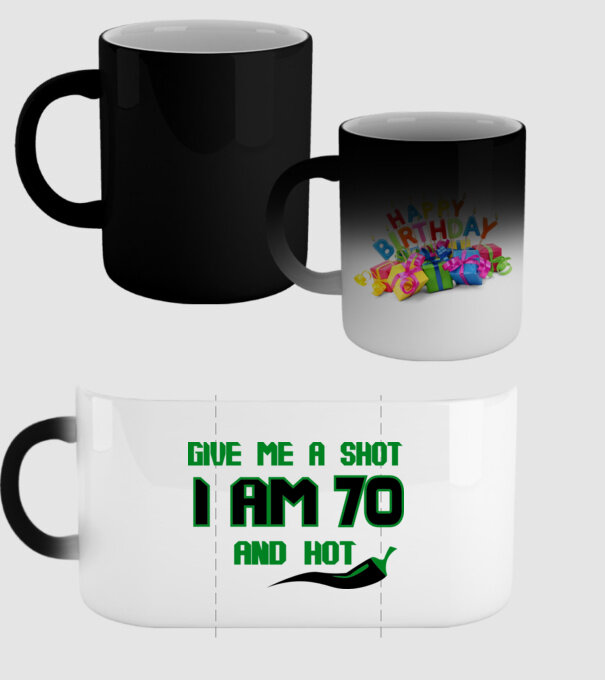 Give me a shot - 70 model negru pe tricou