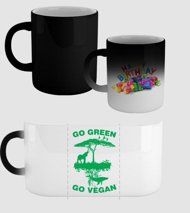 go green go vegan model negru pe tricou