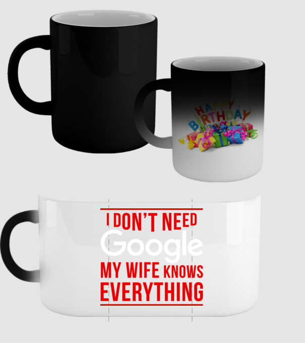 Google wife model negru pe tricou