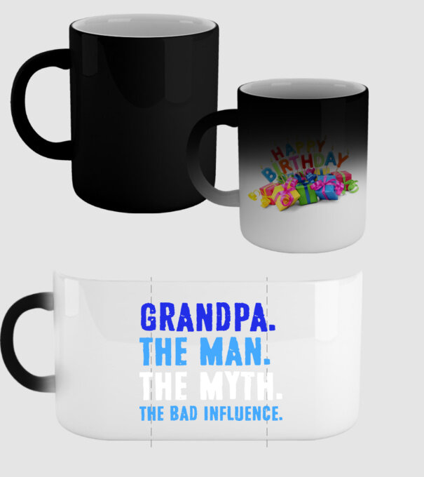 Grandpa, the bad influence model negru pe tricou