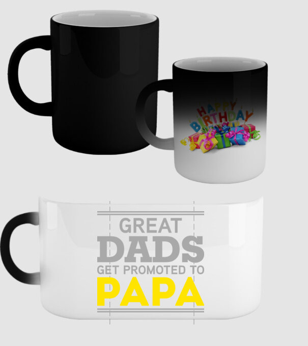 Great dads get promoted to papa model negru pe tricou