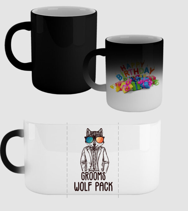 Grooms wolf pack model negru pe tricou