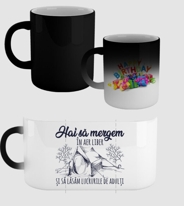 Hai să mergem în aer liber și să lăsăm lucrurile de adulți model negru pe tricou