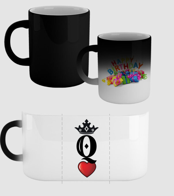 Cuplu HeartQueen model negru pe tricou