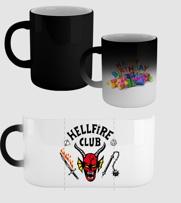 HELLFIRE CLUB model negru pe tricou