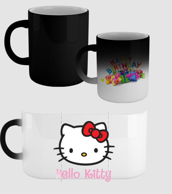 Hello Kitty model negru pe tricou