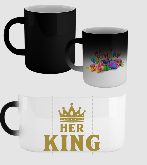 Her King model negru pe tricou