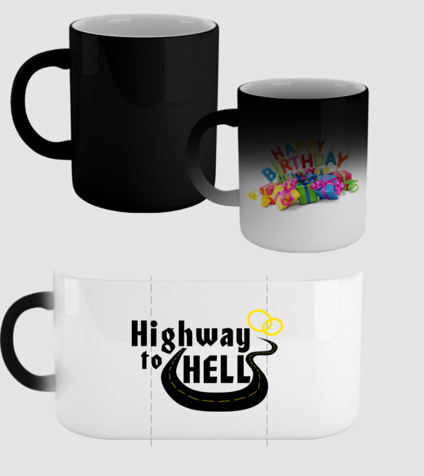 Highway to hell simple model negru pe tricou