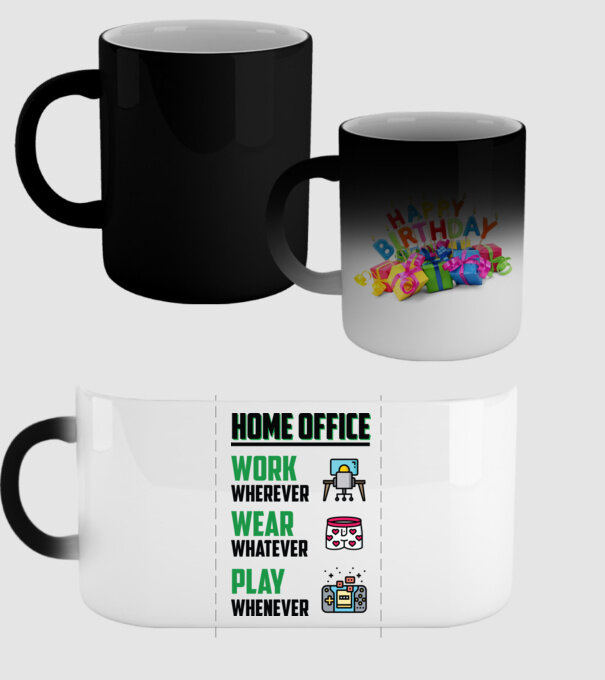 Home office model negru pe tricou