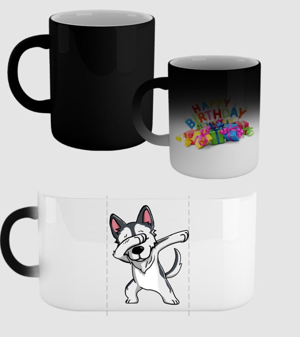 Husky DAB model negru pe tricou