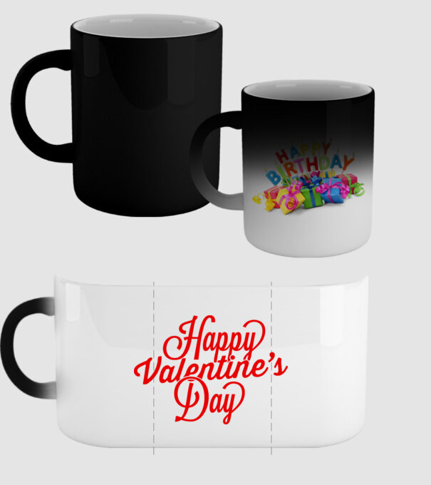 Happy Valentines day model negru pe tricou