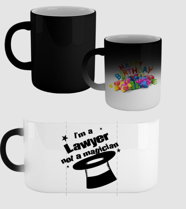 'I''m a lawyer not a magician' model negru pe tricou