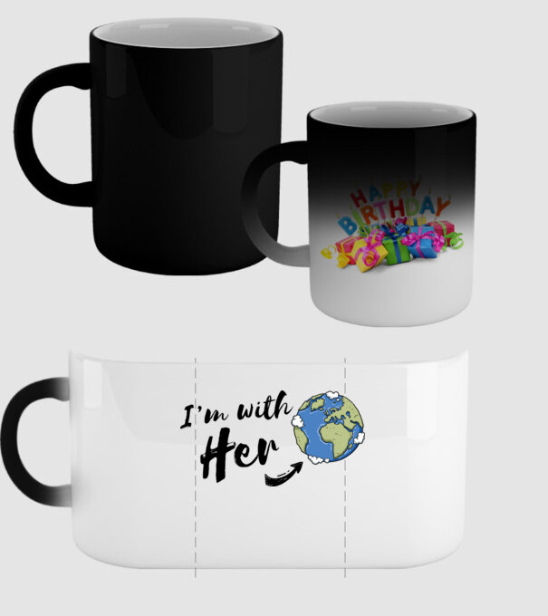 'i''m with her' model negru pe tricou