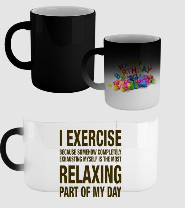 I exercise because model negru pe tricou