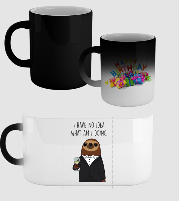 I have no idea sloth model negru pe tricou
