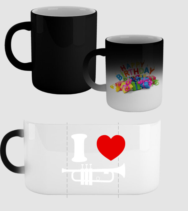 I heart trumpet model negru pe tricou