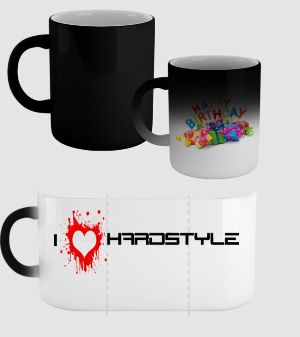 i love hardstyle model negru pe tricou