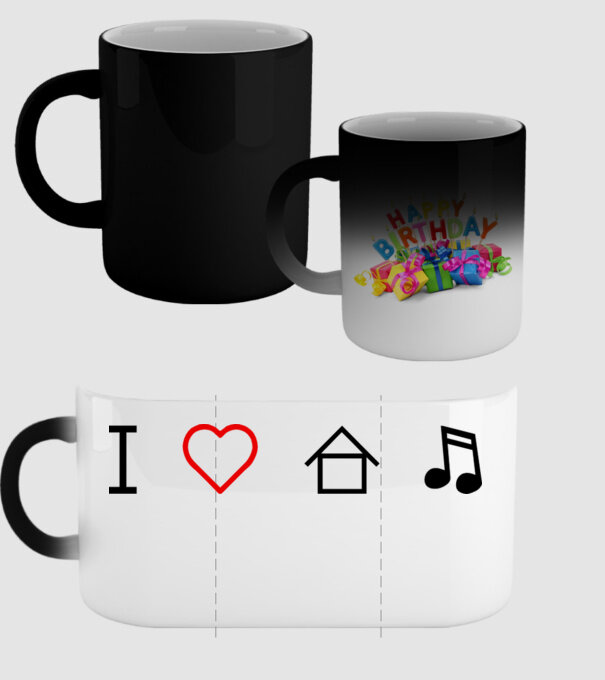 I love house music model negru pe tricou