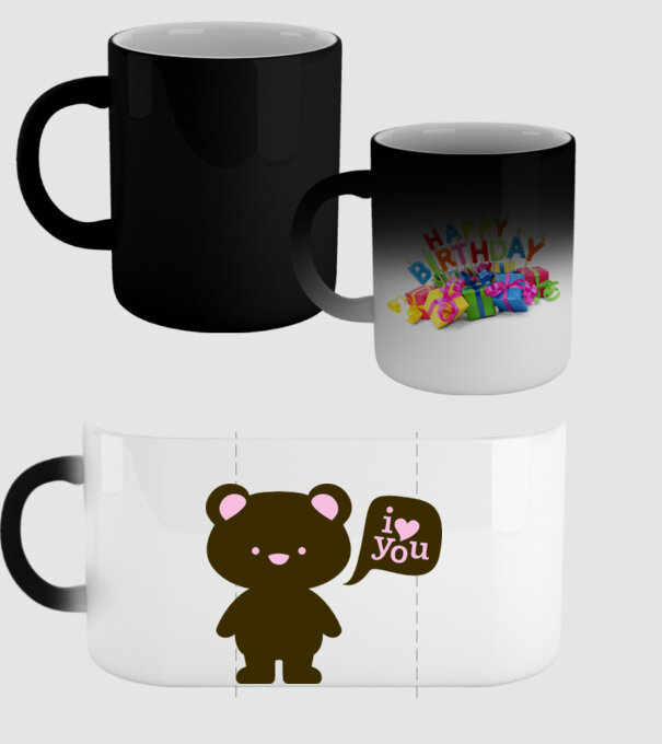 I Love You Bear model negru pe tricou
