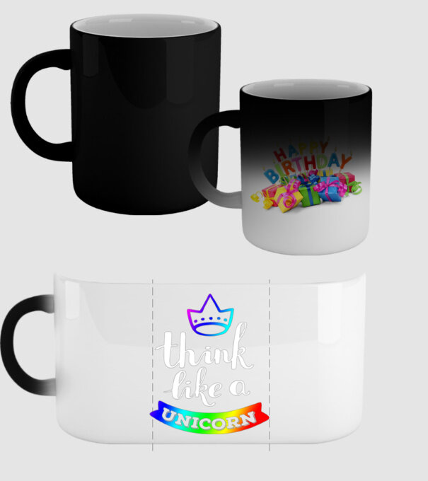 I think like a UNICORN model negru pe tricou