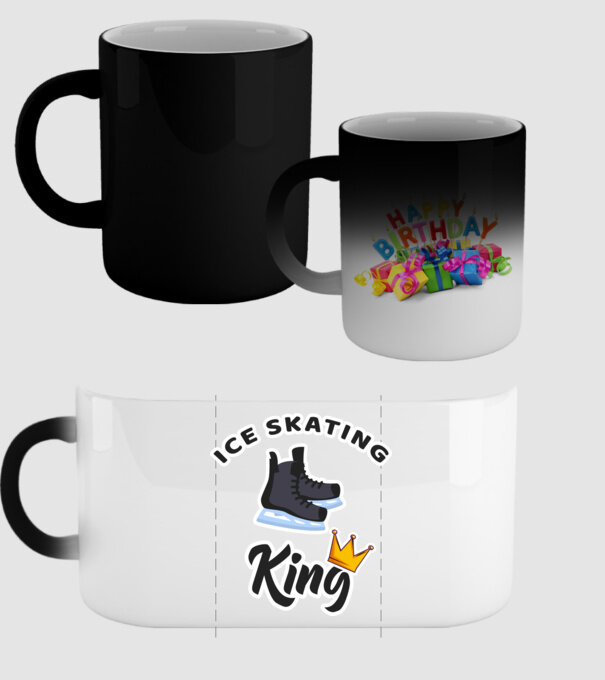 Ice skatin King model negru pe tricou