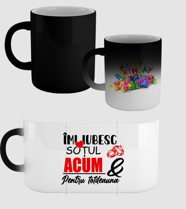 Îmi iubesc soțul acum & pentru totdeauna model negru pe tricou