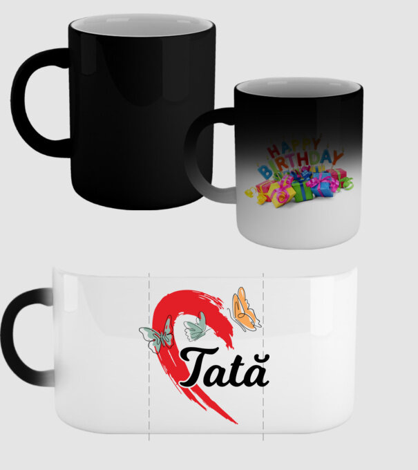 Tată model negru pe tricou