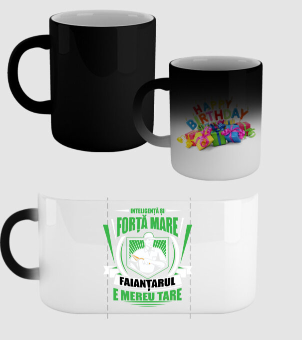 Inteligență și forță mare, faianțarul e mereu tare model negru pe tricou