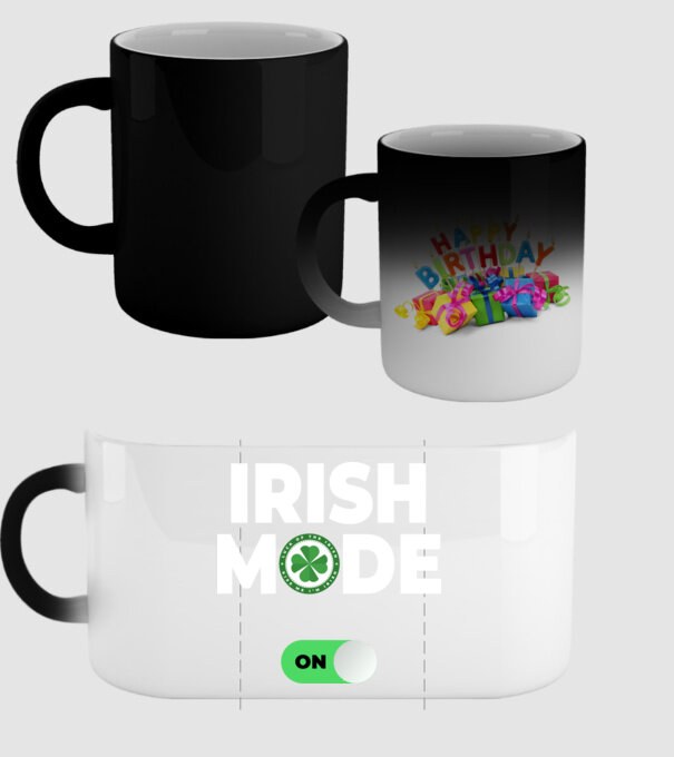 Irish mode on! model negru pe tricou