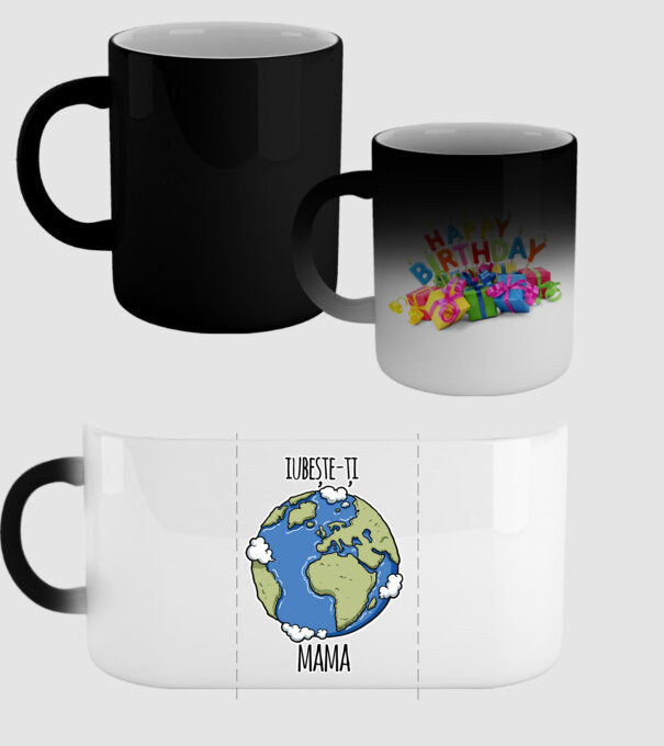 iubește-ți mama model negru pe tricou