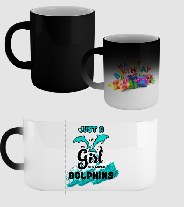 Just a girl who loves dolphins model negru pe tricou