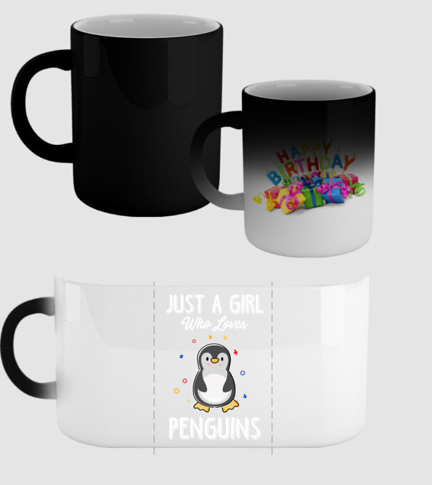 Just a girl who loves Penguins white model negru pe tricou