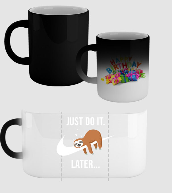 Just do it later sloth model negru pe tricou