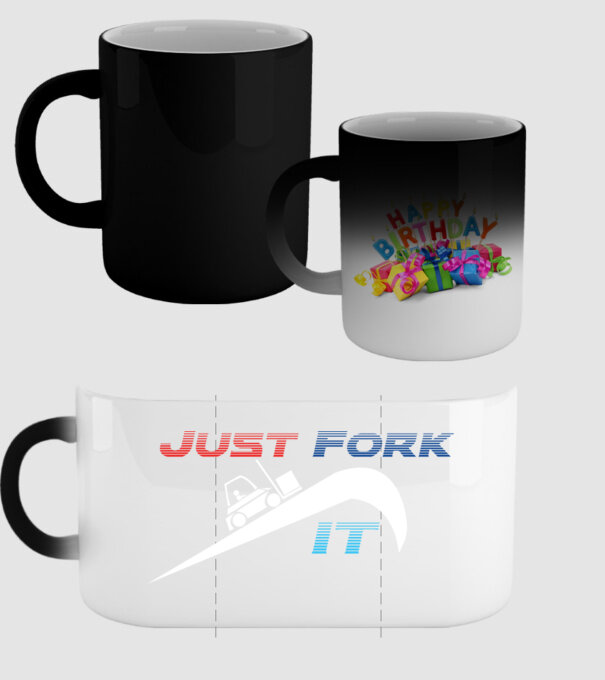 Just Fork It model negru pe tricou