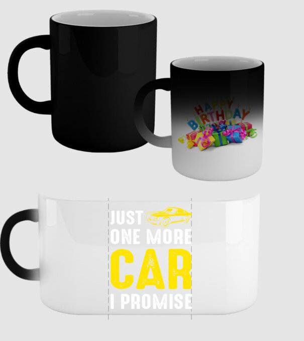 Just one more car I promise model negru pe tricou