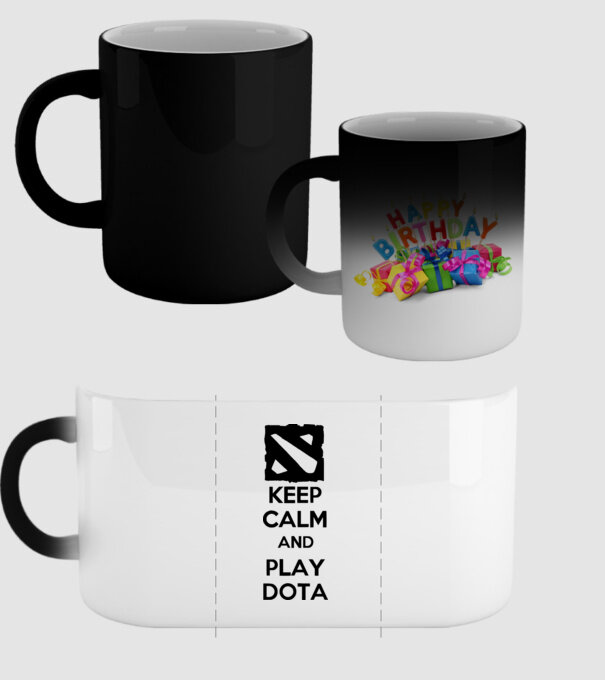 keep calm play dota model negru pe tricou