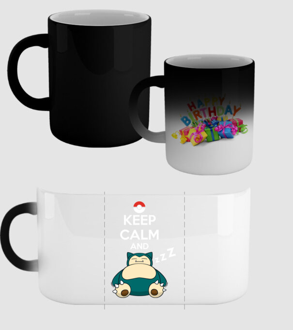 Keep Calm Snorlax model negru pe tricou