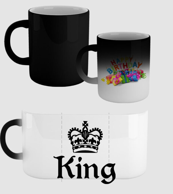 King 01 model negru pe tricou