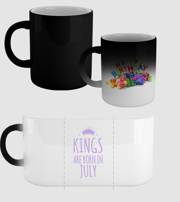 Kings are born in - July model negru pe tricou