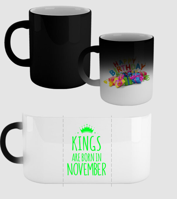 Kings are born in - November model negru pe tricou