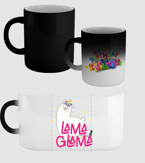 Lama glama model negru pe tricou