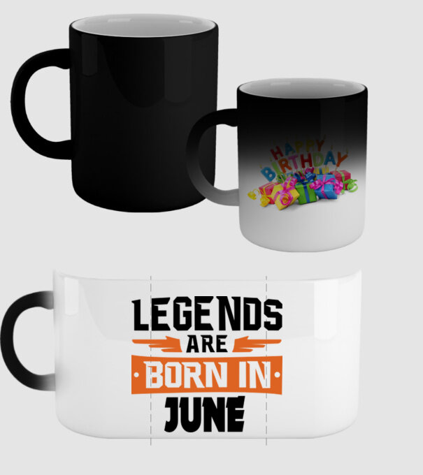 Legends are born in June model negru pe tricou