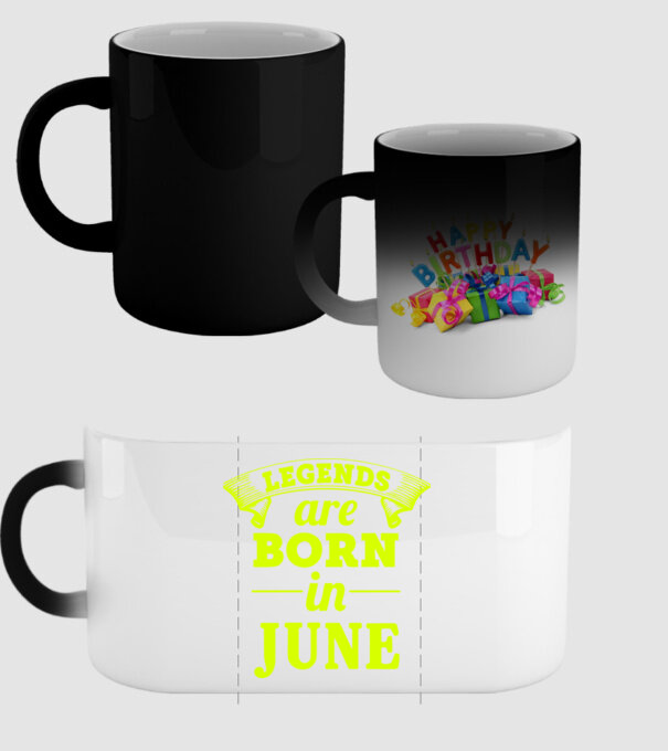 Legends are born in June model negru pe tricou