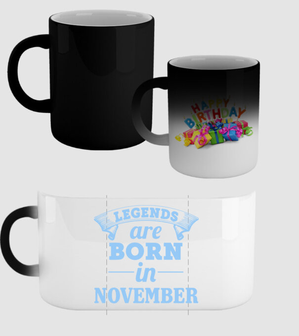 Legends are born in November model negru pe tricou