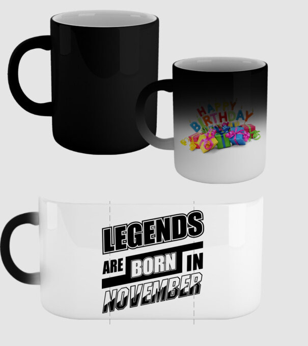 Legends are born in November model negru pe tricou